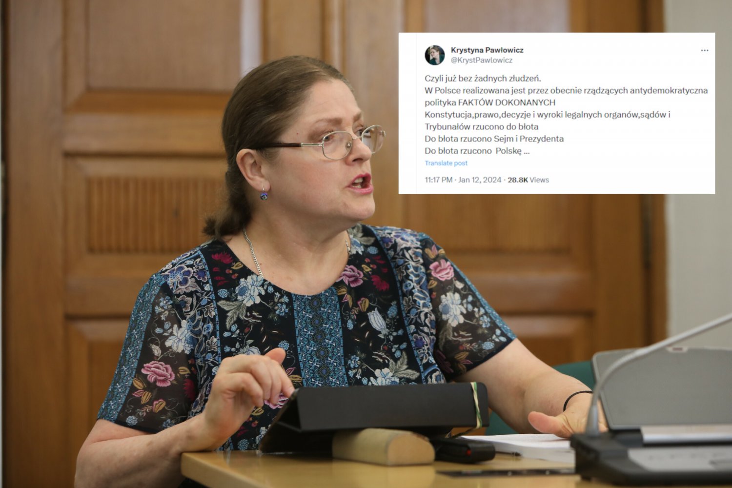 Mocne słowa Krystyny Pawłowicz. "Do błota rzucono Sejm i Prezydenta"