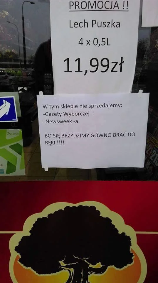Taka informacja wisi na drzwiach jednego z białostockich sklepów.