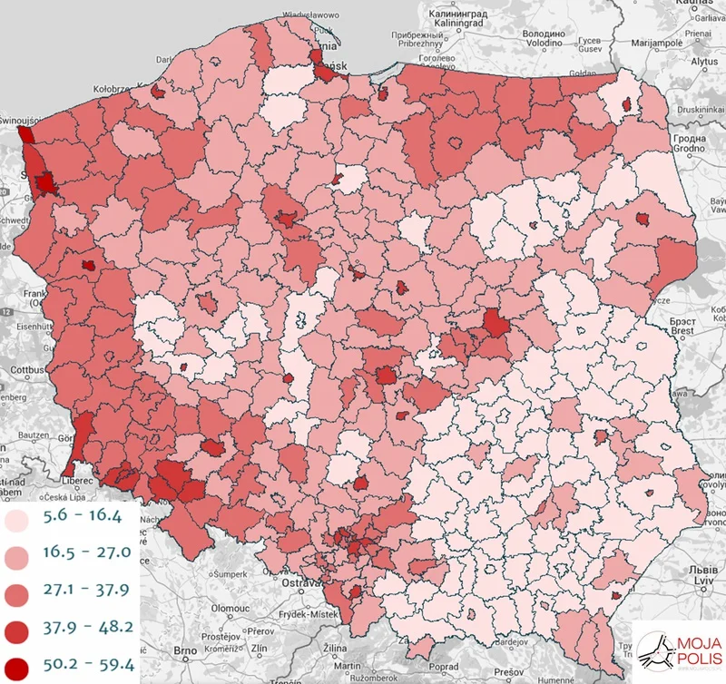 Mapa rozwodów – Dolny Śląsk wyraźnie się wyróżnia