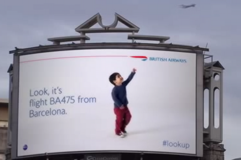 British Airways reklamuje się za pomocą interaktywnych billboardów