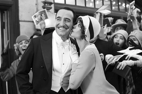 Jean Dujardin i Berenice Bejo - kadr z filmu "Artysta"