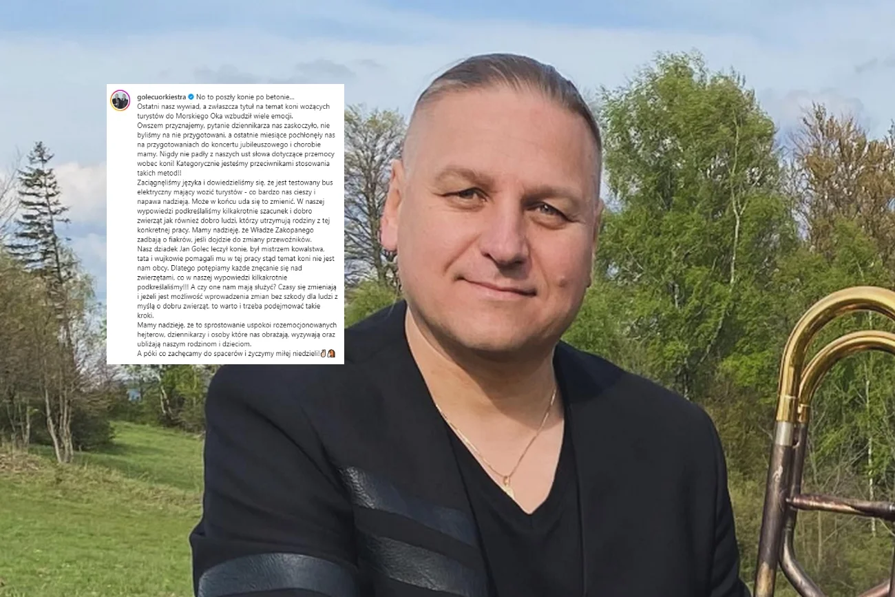 Paweł Golec i zespół Golec uOrkiestra wydali oświadczenie dotyczące koni z Morskiego Oka.