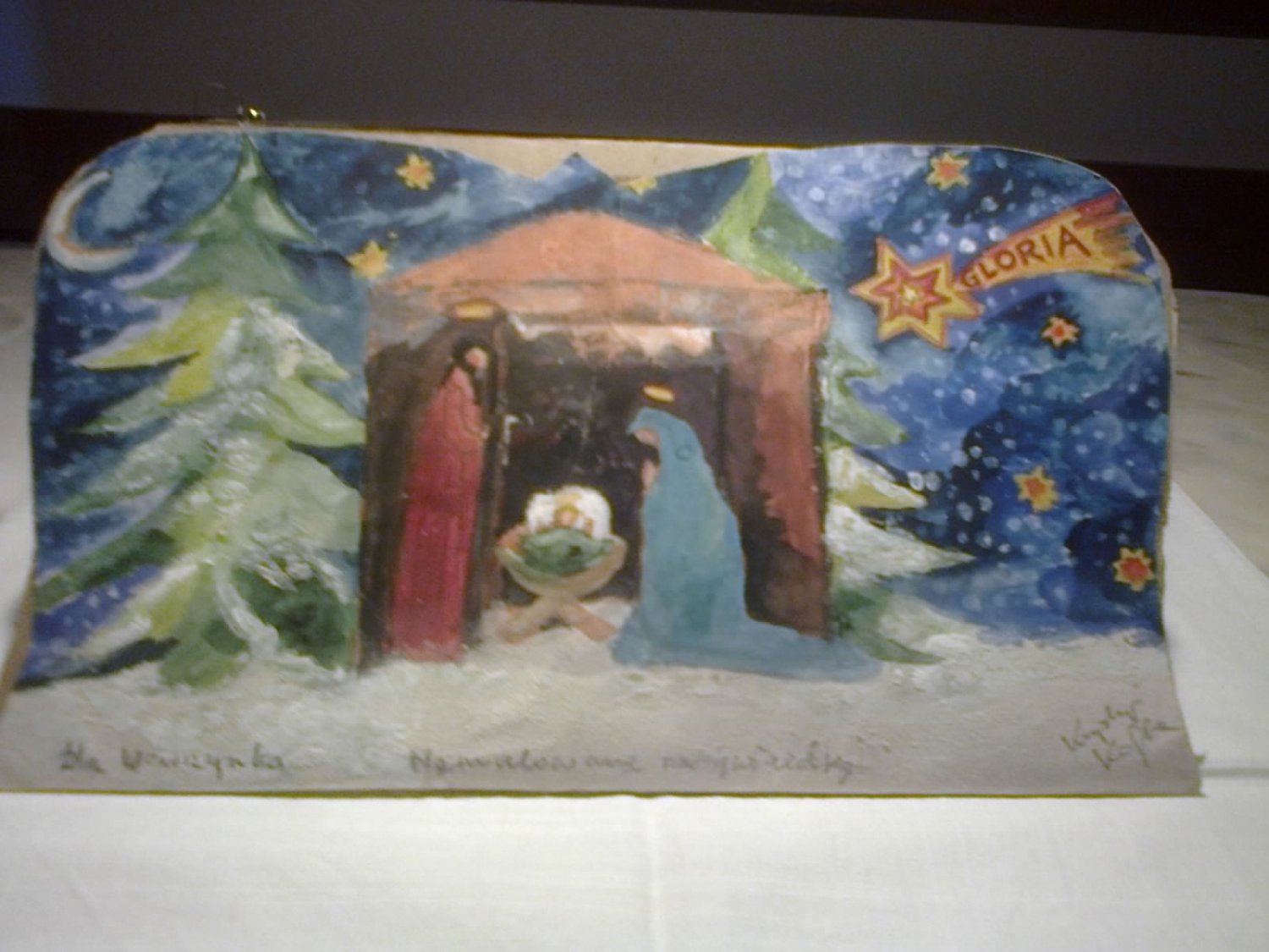 Żłóbek namalowany dla trzyletniego syna