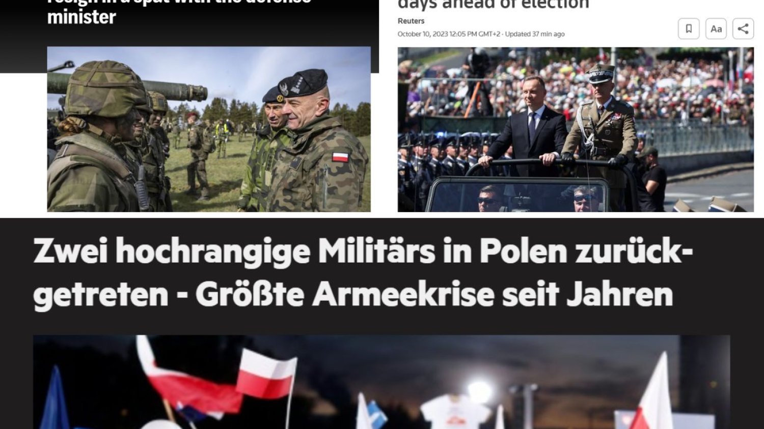 Tak media na świecie reagują na wstrząs w armii. "Tuż przed wyborami"