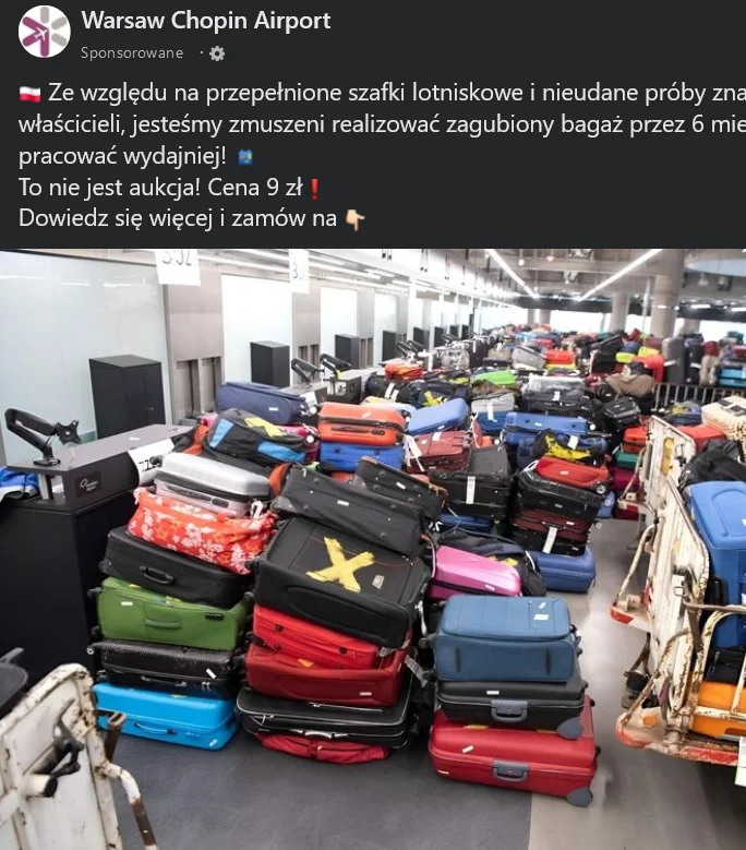Reklama oszustów na Facebooku