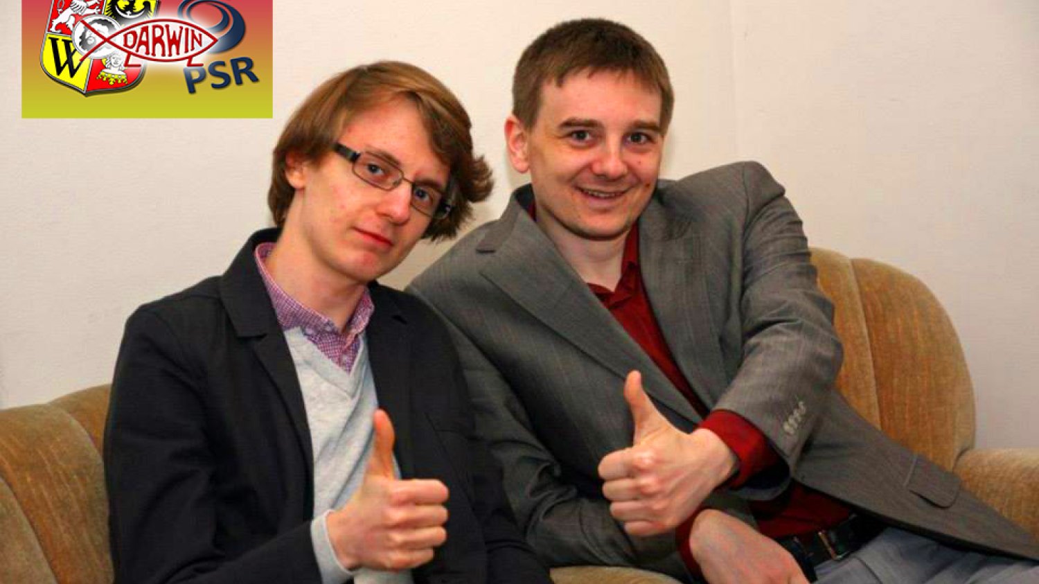 Maciej Psyk po prawej z członkiem zarządu PSR Kamilem Gawłem na Dniach Ateizmu we Wrocławiu, gdzie miał wykład o prawach człowieka.