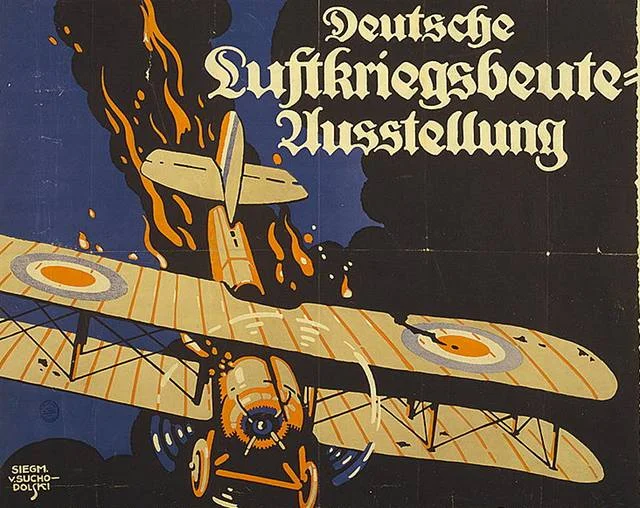 Rok 1915. Zestrzelony brytyjski samolot