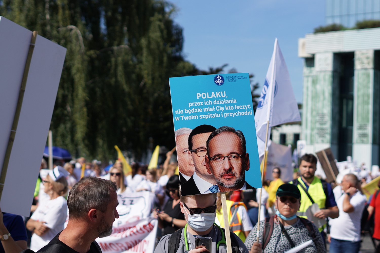 Protest medyków w Warszawie