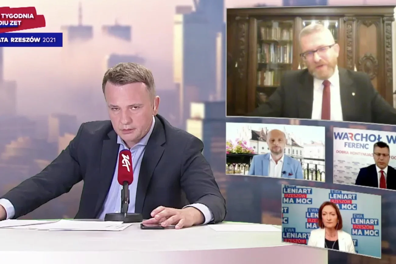 Grzegorz Braun został wyrzucony z debaty kandydatów na prezydenta Rzeszowa.