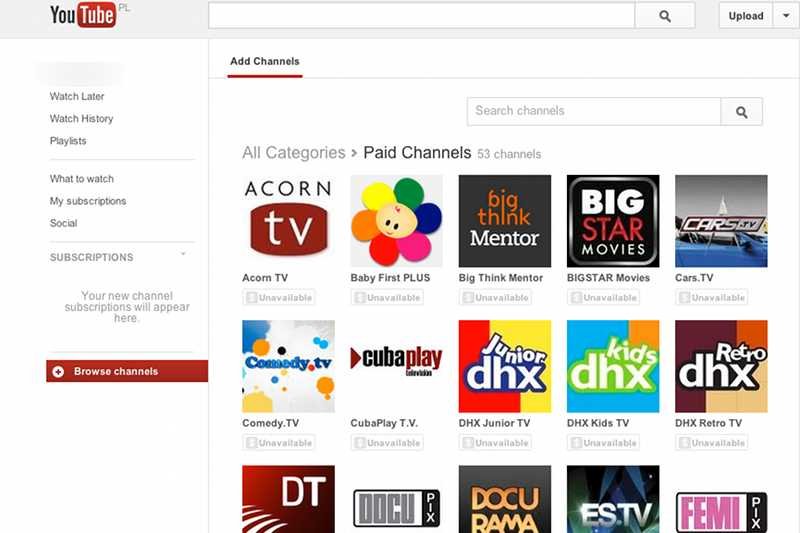 YouTube wprowadził abonament za dostęp do 53 kanałów, ale lista będzie się wydłużała.