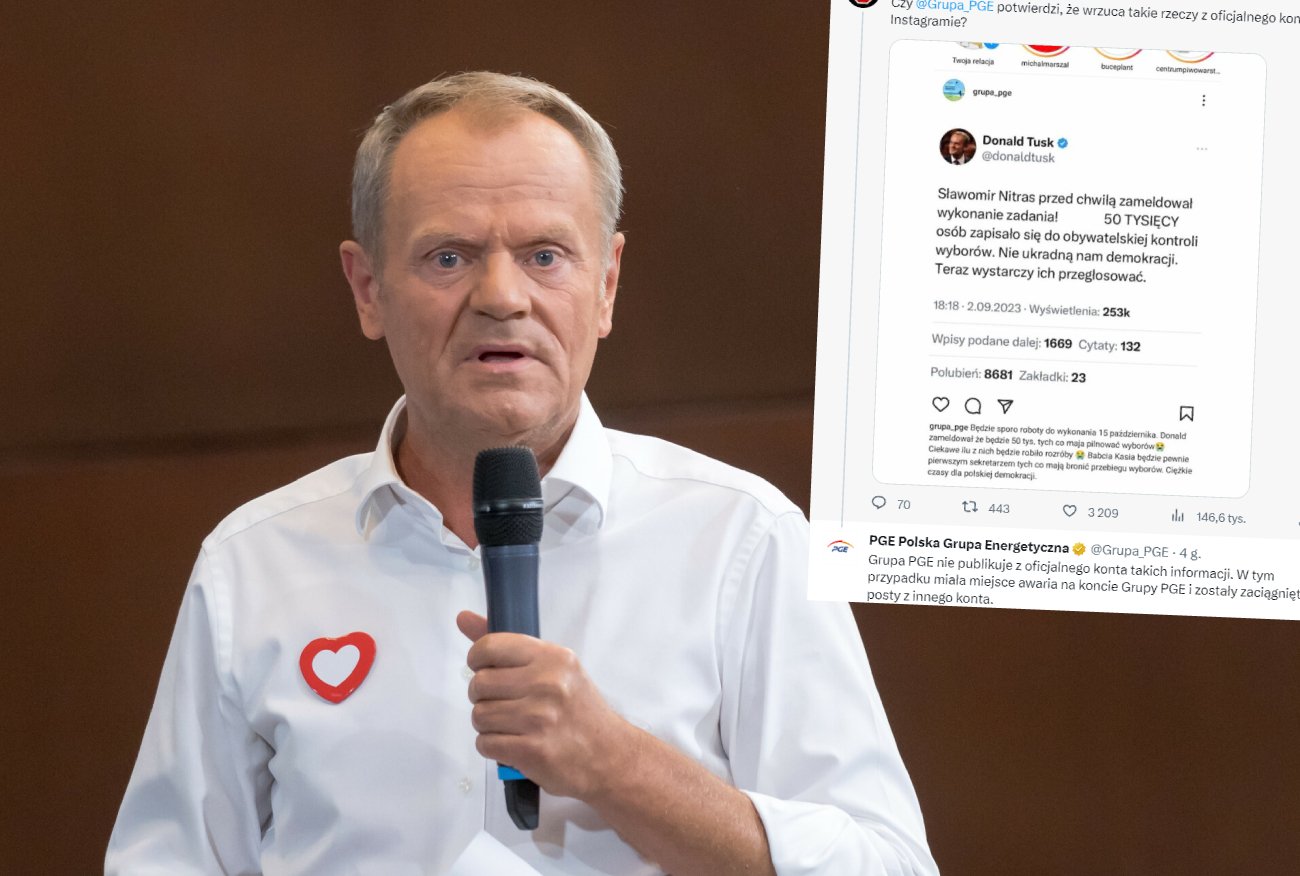 Dziwny komentarz z konta PGE. Zaatakowali Tuska, teraz tłumaczą się awarią.