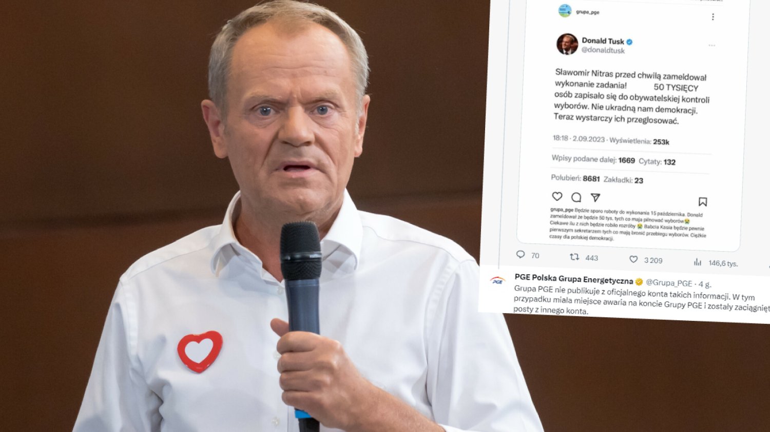 Dziwny komentarz z konta PGE. Zaatakowali Tuska, teraz tłumaczą się awarią.