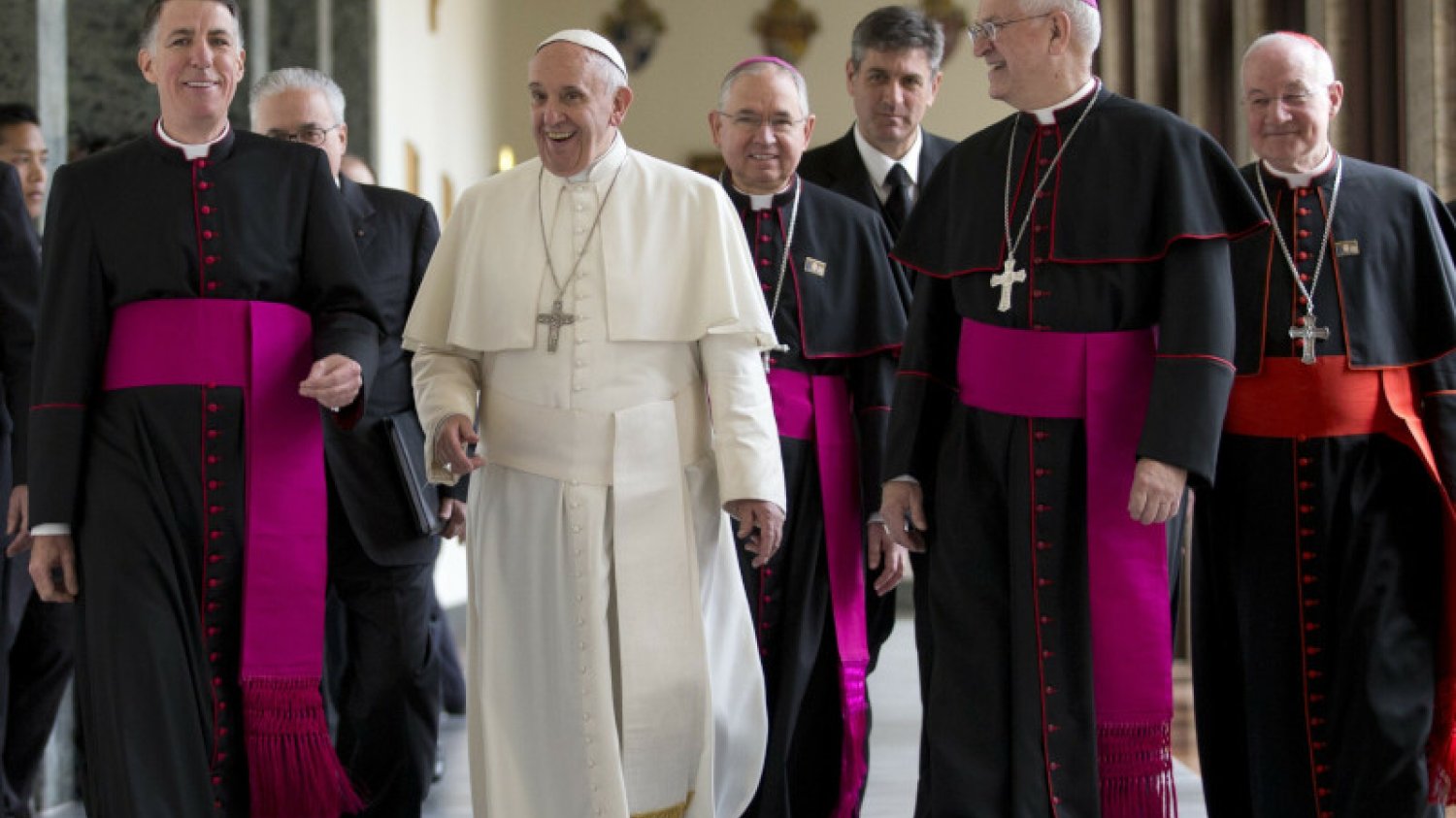Papież Franciszek w towarzystwie m.in. kardynała Marca Ouelleta