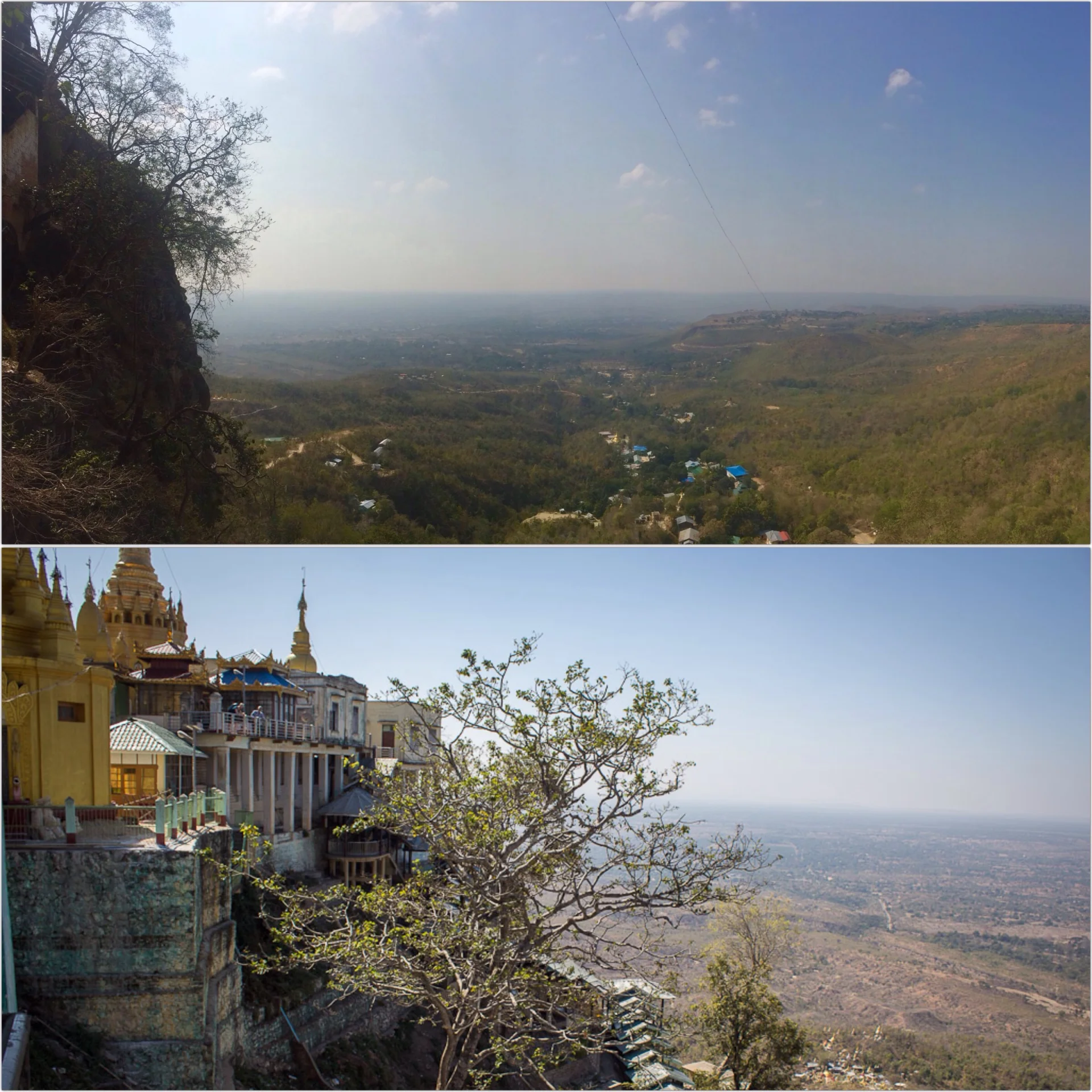 Panorama rozciągająca się z Mount Popa/ Birma