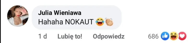 Komentarz pod parodią na Facebooku /  Julia Wieniawa