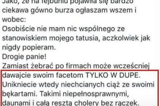 Syn właściciela drukarni komentuje wpadkę ojca