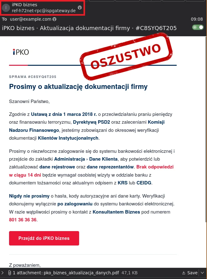 Klienci PKO BP na celowniku cyberprzestępców. CERT Polska bije na alarm CERT Polska