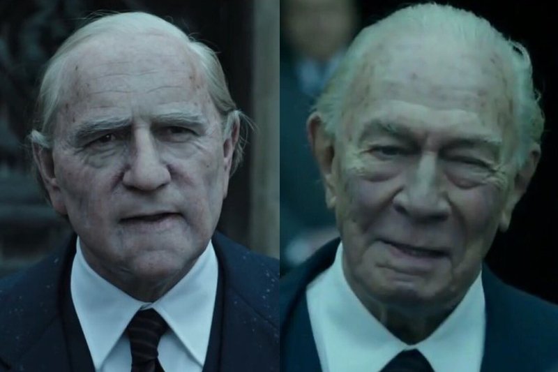 Po lewej Kevin Spacey, a po prawej Christopher Plummer, który go zastąpił w roli obrzydliwie bogatego miliardera Jeana Paula Getty'ego.