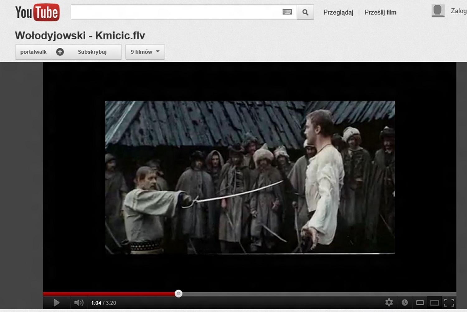 Pojedynek Michała Wołodyjowskiego z Andrzejem Kmicicem. Kadr z ekranizacji Potopu, autorstwa Henryka Sienkiewicza.