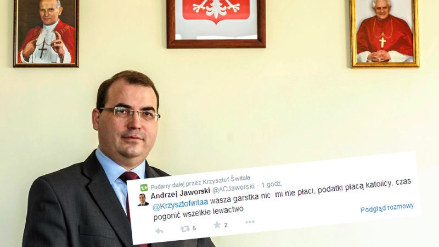 Andrzej Jaworski z PiS do internauty: "Wasza garstka nic mi nie płaci, podatki płacą katolicy, czas pogonić wszelkie lewactwo"