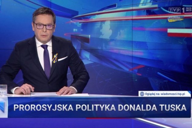 "Wiadomości" TVP promują się wojną w Ukrainie.