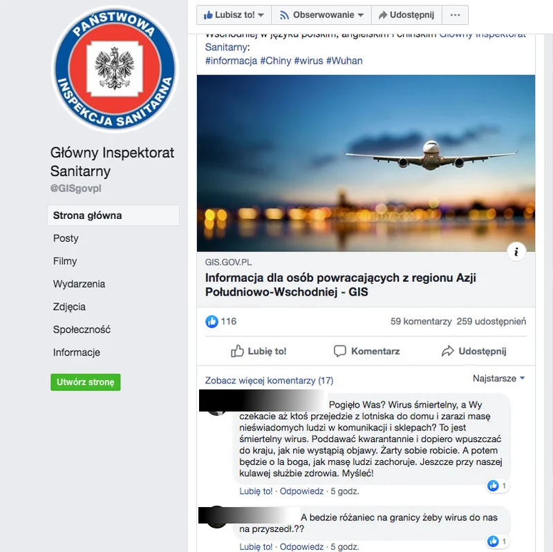 Niektórzy uważają, że wszystkich powracających z Chin powinno się przetrzymywać w obozach na lotnisku...