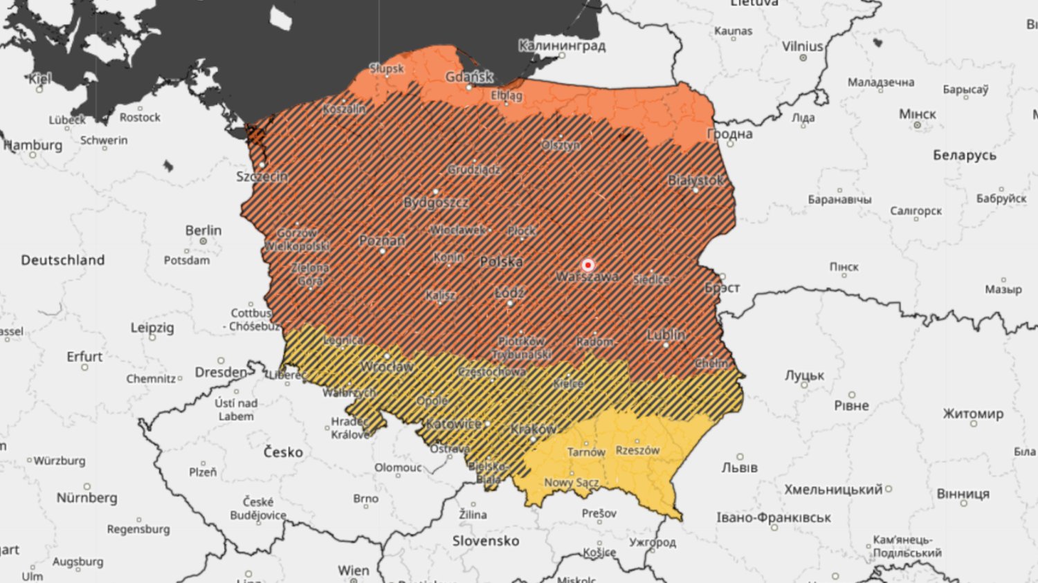Alerty IMGW dla całej Polski. Opady marznącego deszczu we wtorek