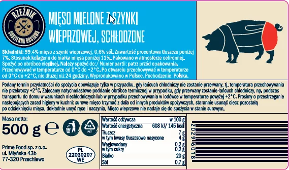 Etykieta produktu.