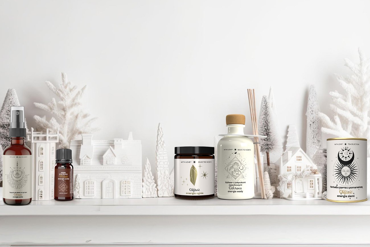 Prezentujemy świąteczny prezentownik With Love, w którym znajdziecie zestawy zapachów uosabiających moc żywiołów.