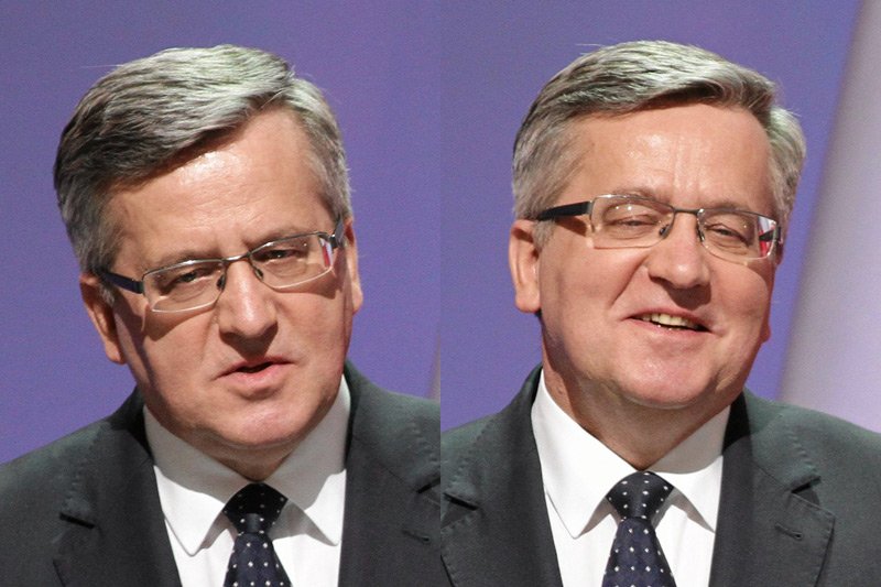 Która z twarzy prezydenta Bronisława Komorowskiego jest prawdziwa?