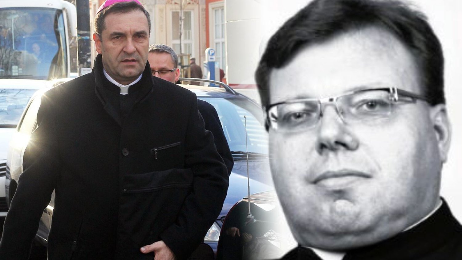 Biskup Pior Sawczuk i zmarły ksiądz Dariusz Misior