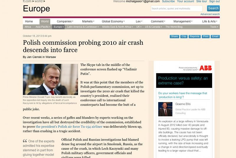 "Financial Times" pisze o kompromitacji zespołu Antoniego Macierewicza