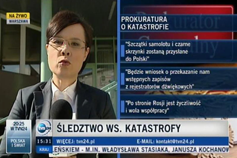 Ten screen z materiału TVN 24 po katastrofie smoleńskiej ma świadczyć o tym, jak różnią się reakcje na dwie tragedie, gdzie pojawia się Rosja