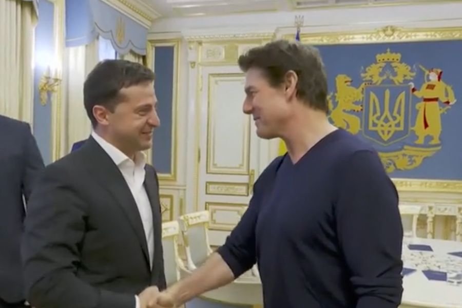 Spotkanie prezydenta Ukrainy z Tomem Cruisem było pełne miłych komplementów.