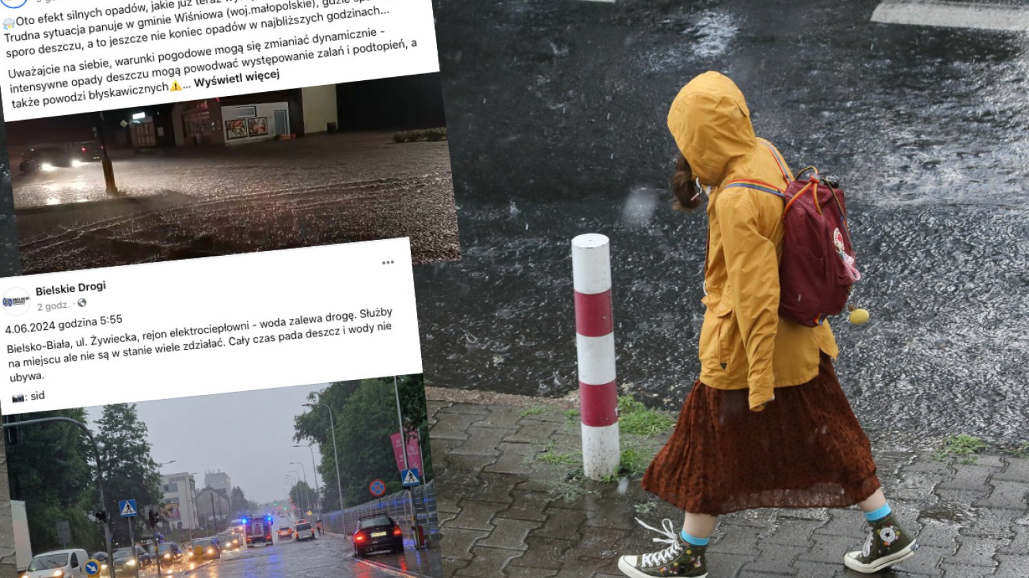 Ulewy na południu Polski. Powódź w Bielsku Białej. We wtorek znów burze