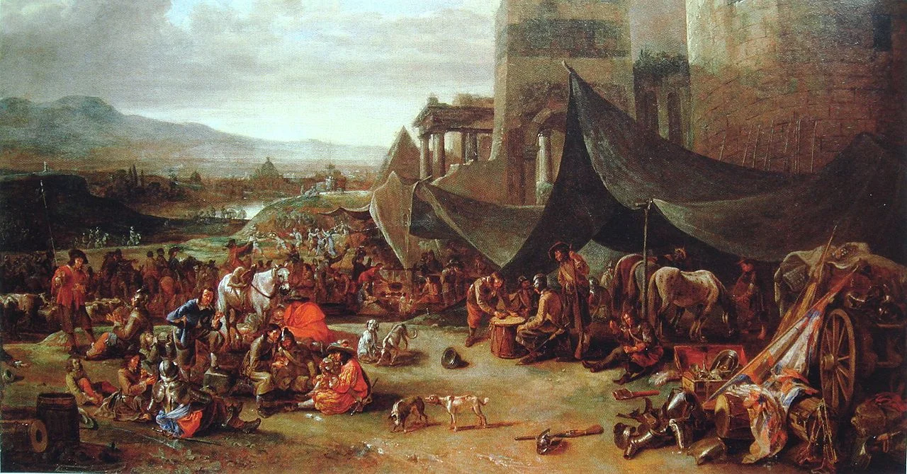 Spalenie Rzymu w 1527 roku na obrazie Johannesa Lingelbacha.