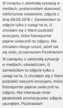 Przeprosiny Alicji Napiórkowskiej.