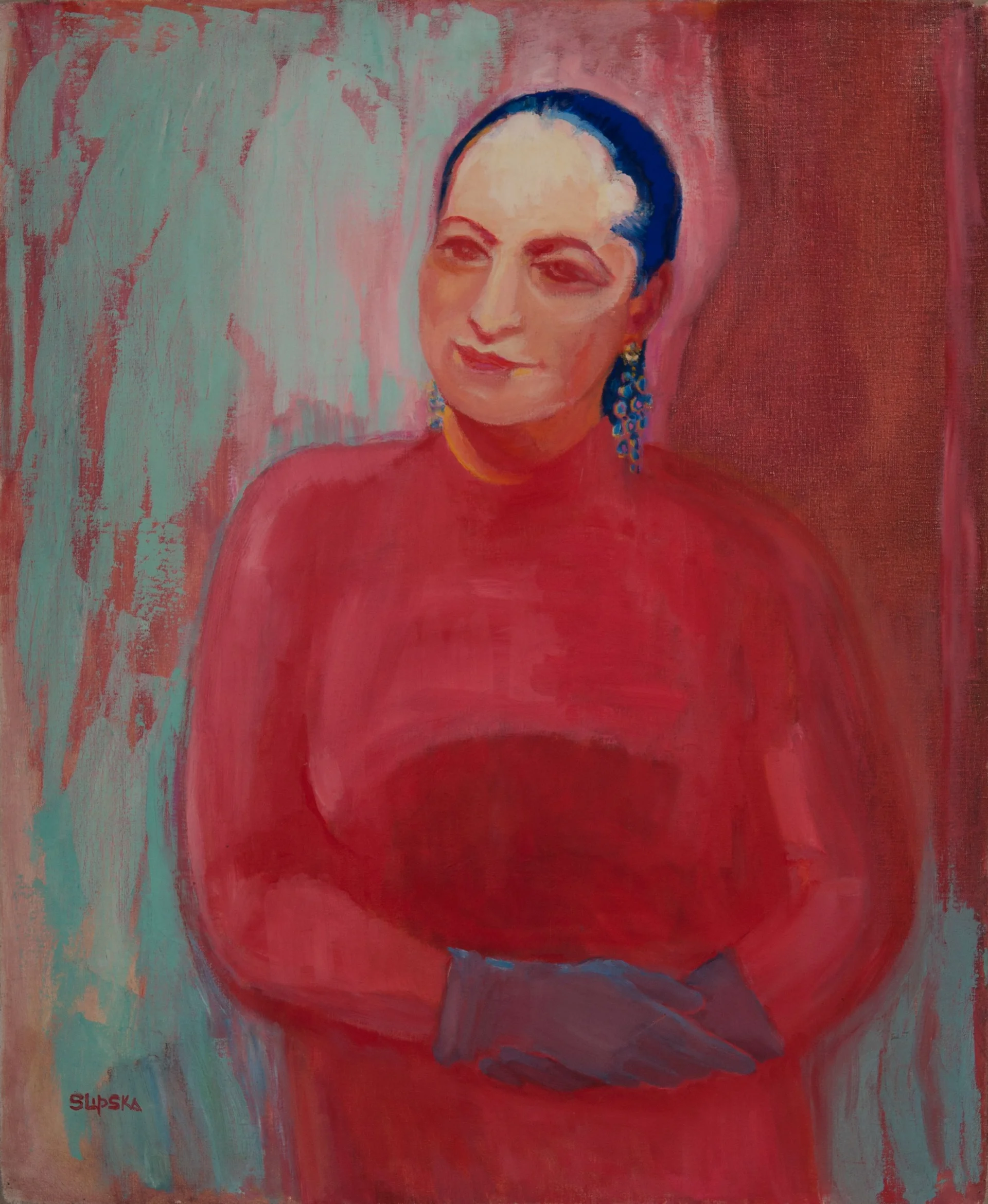 Sara Lipska, Portret Heleny Rubinstein, olej, płótno, kolekcja prywatna