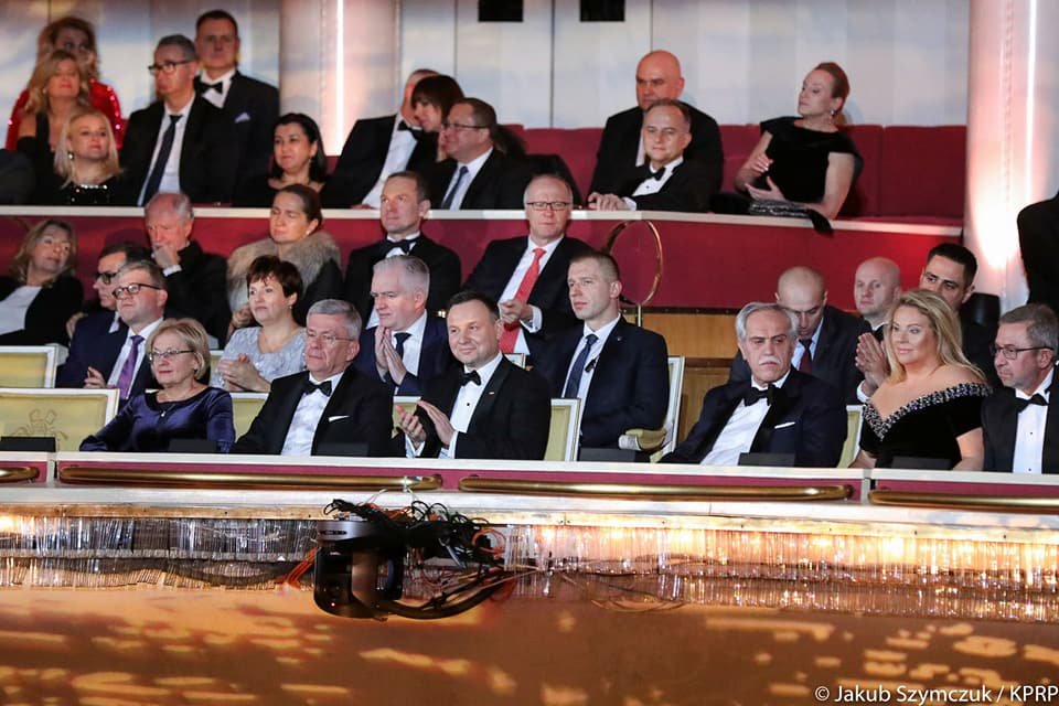 Duda na imprezie Polsatu zajął honorowe miejsce.