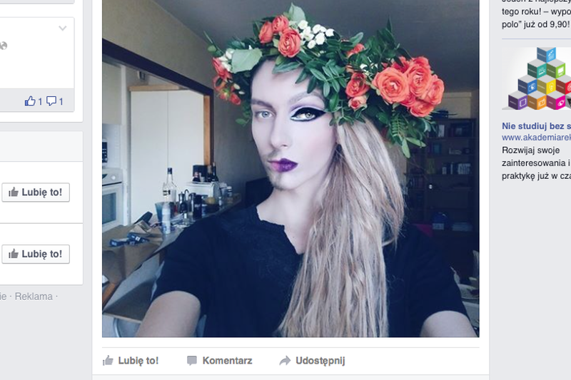 Niesamowite makijaże, które robi młody artysta, tworzą iluzję dwóch twarzy.