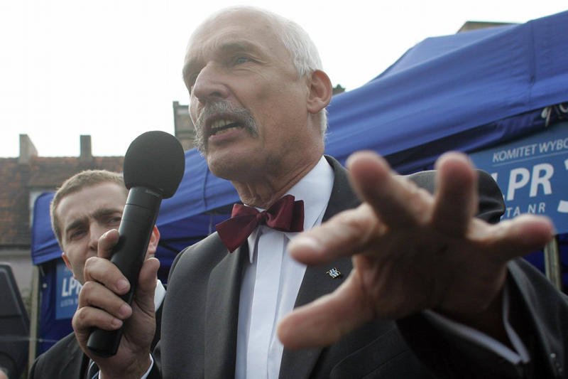 Janusz Korwin- Mikke w trakcie prawyborów parlamentarnych w 2007r.