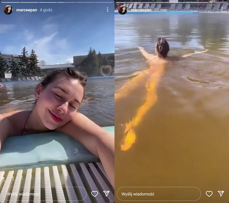 Marcelina Ziętek relaksuje się w basenie Marcelina Ziętek relaksuje się w basenie