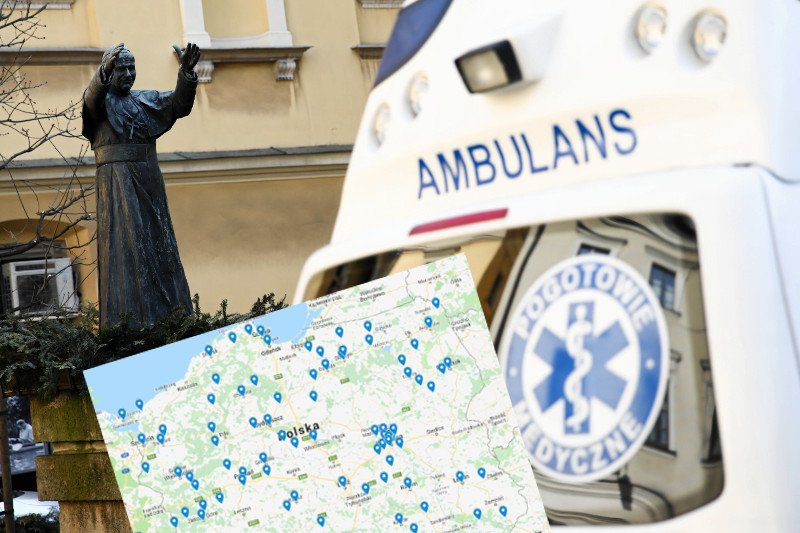 Mapa, która rządzącym musi dać do myślenia. W tych miastach są poważne problemy z karetkami.