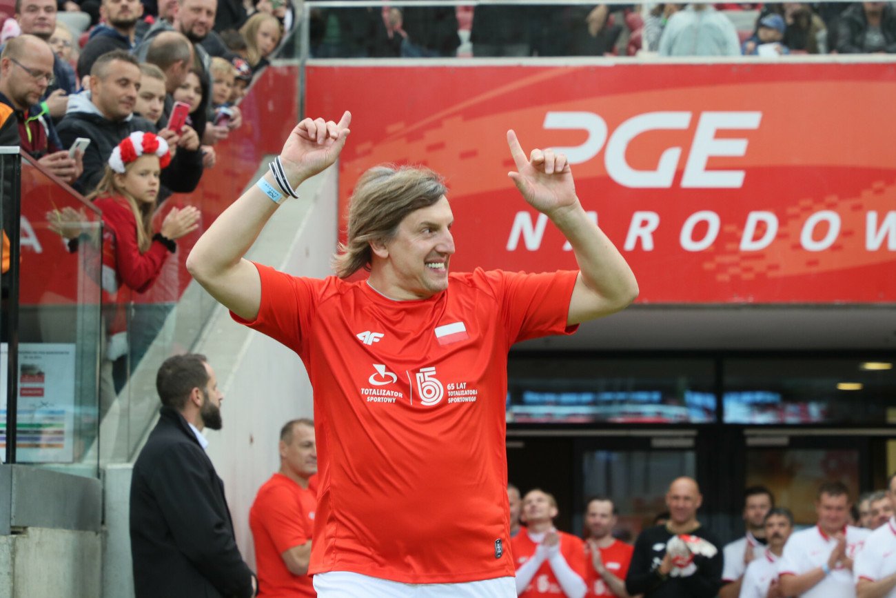 Jacek Bąk podczas Święta Piłki Nożnej na PGE Narodowym im. Kazimierza Górskiego. To były kapitan naszej kadry.