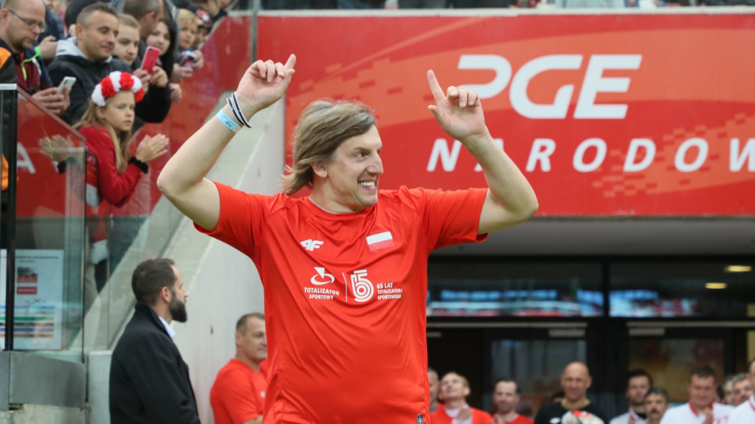 Jacek Bąk podczas Święta Piłki Nożnej na PGE Narodowym im. Kazimierza Górskiego. To były kapitan naszej kadry.