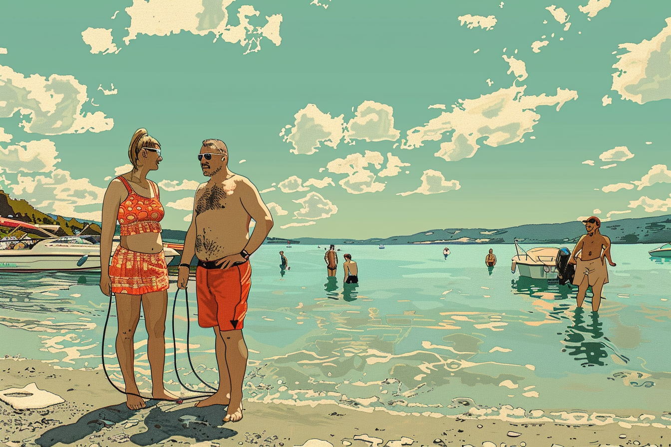 Polacy nadal chętnie jeżdżą na wakacje nad Balaton. Grafika ilustracyjna.