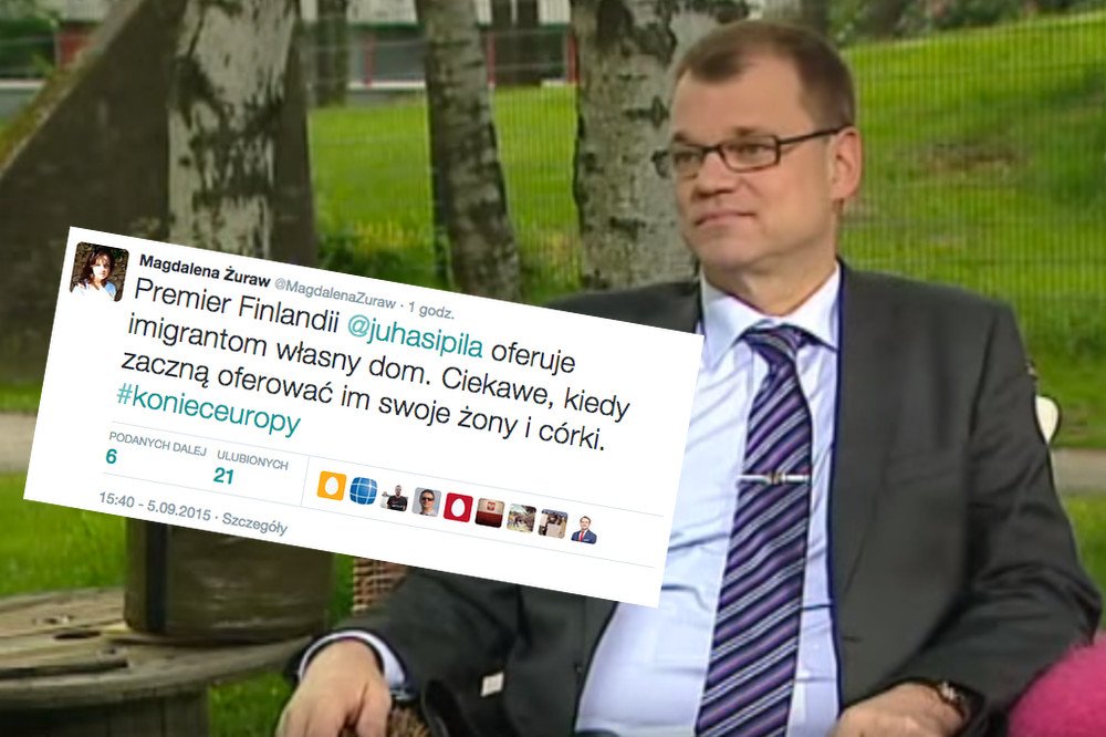 Premier Finlandii odda uchodźcom własny dom. "Ciekawe, kiedy zaczną oferować im swoje żony i córki "