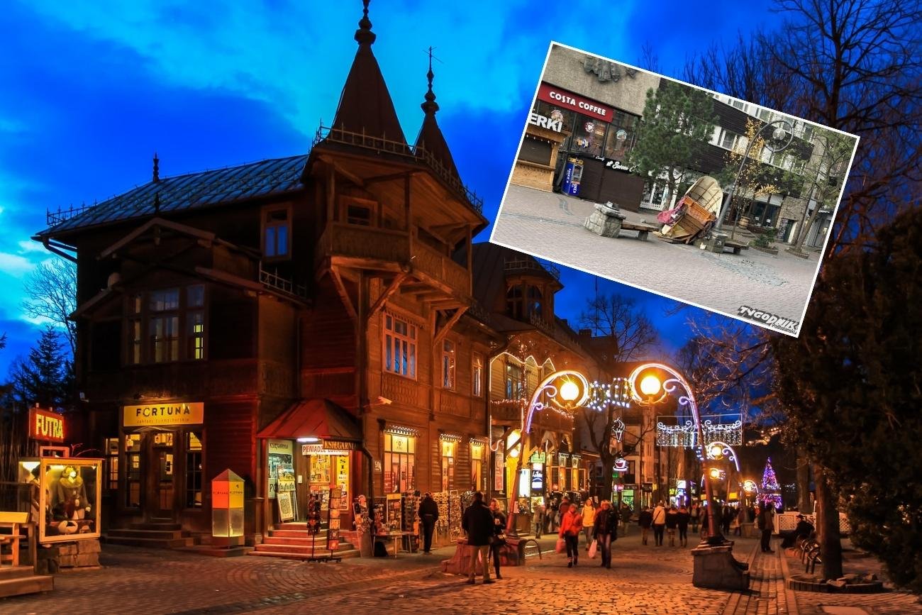 W ubiegły wtorek wiatr przewracał stoiska na Krupówkach