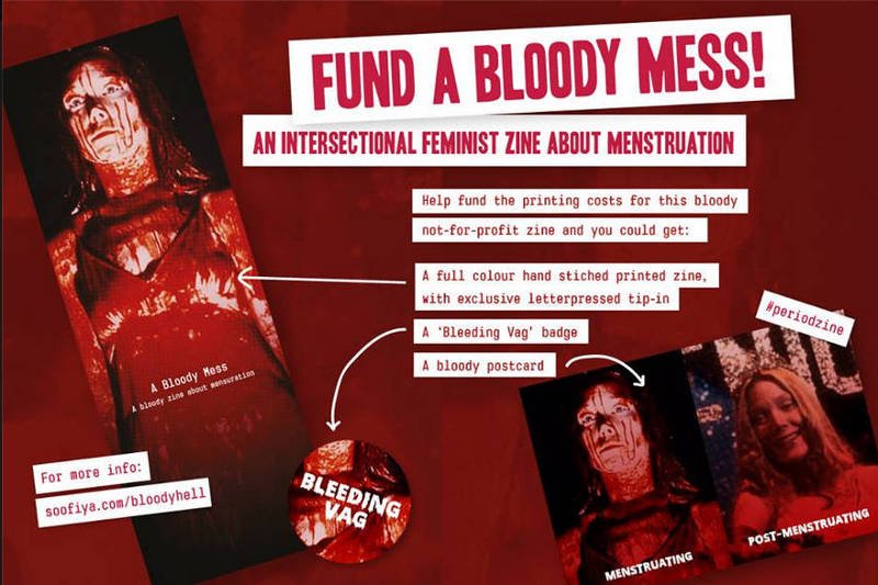 Reklamówka magazynu "Bloody Hell" zwanego też "periodzine"