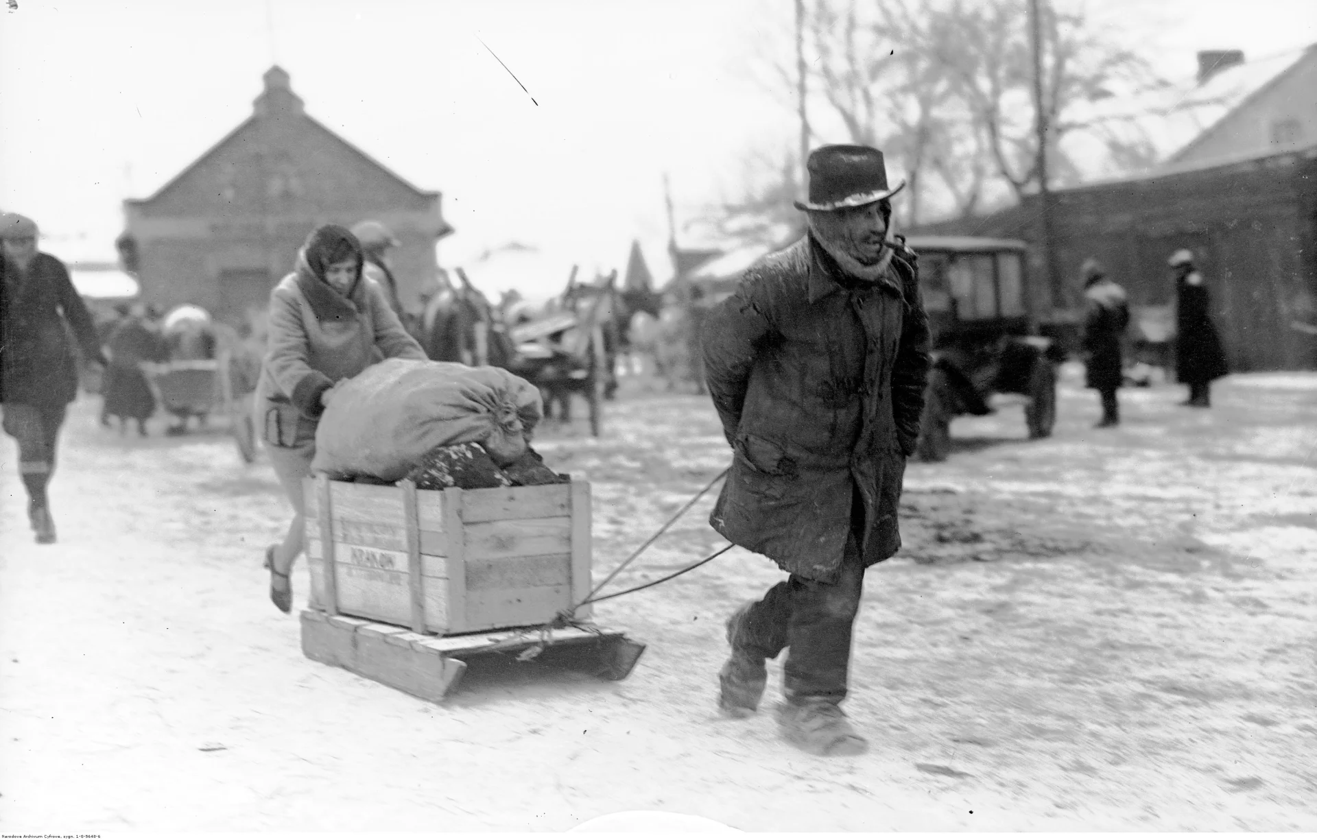 Zima w Krakowie w 1929 roku.